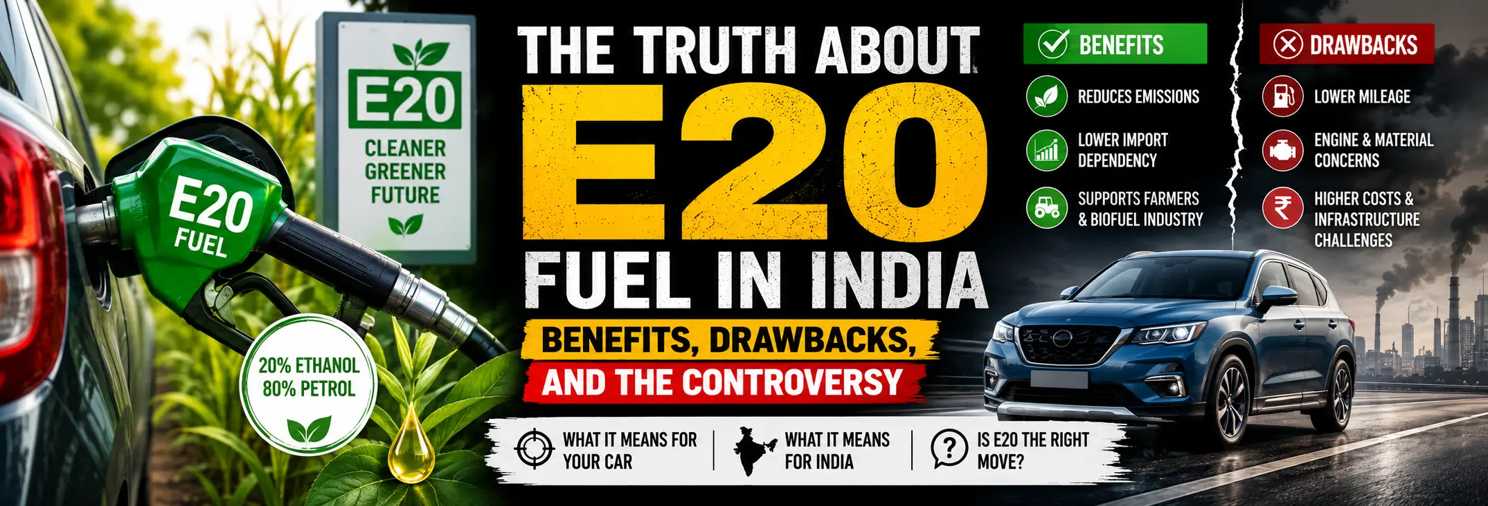 The Truth About E20 Fuel in India: Benefits, Drawbacks, and the Controversy